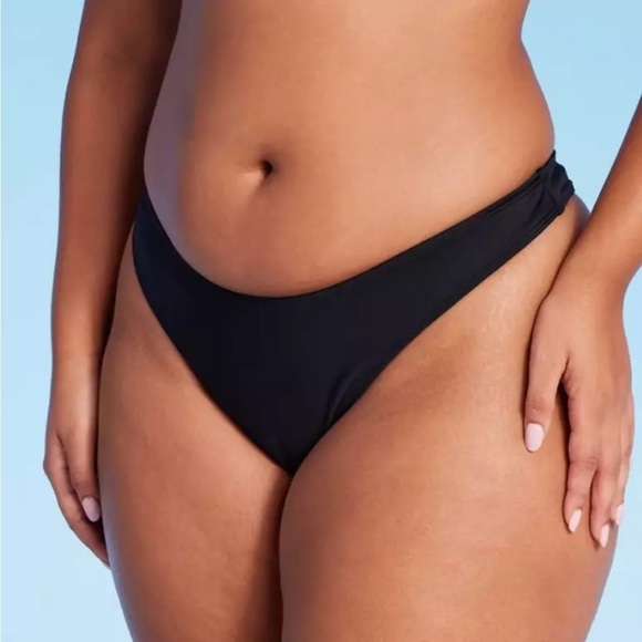 Wild Fable Scoop Front High Waist High Leg Cheeky Bikini Bottom NWOT LARGE - Picture 3 of 4